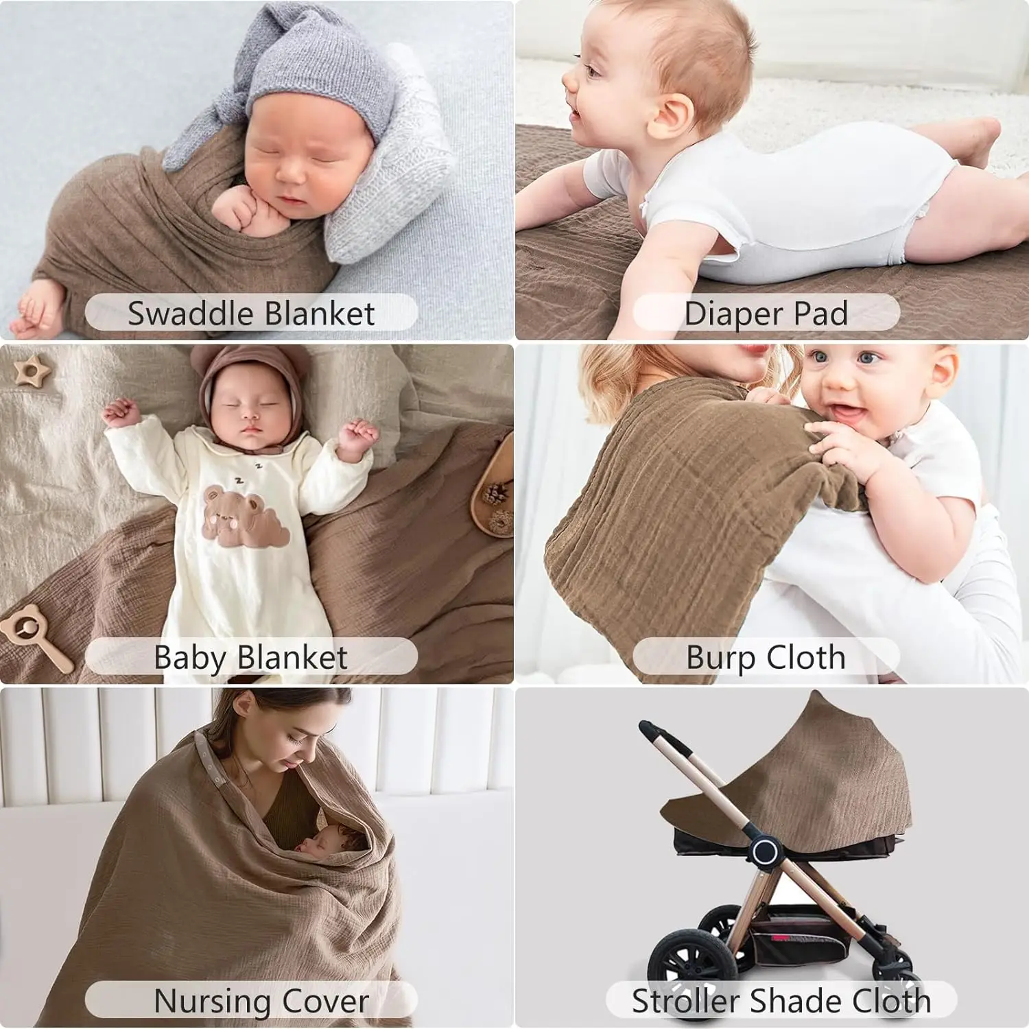 100% Cotton Muslin Nursing Cover for Baby feeding Breathable Nursing Covers Feeding apron
