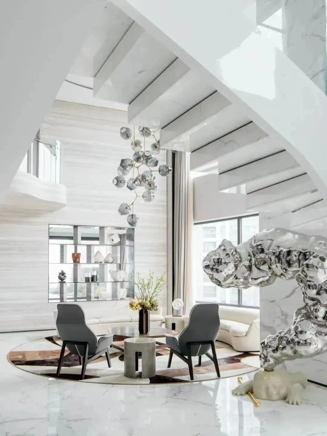 whole sale artificial stone faux Calacatta white marble price cut to size stairs flooring tiels