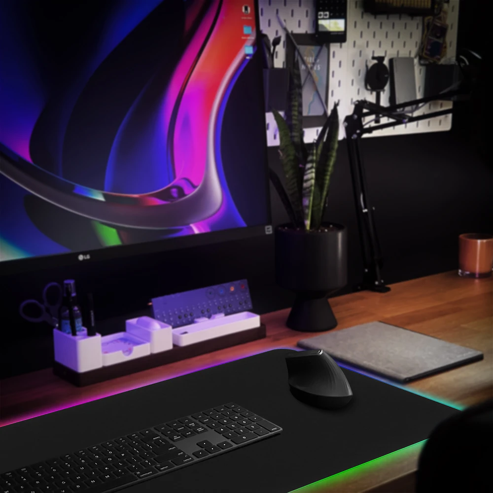 RGB Sublimation Desk Mat Mousepad Custom Logo Wireless Charging XL XXL RGB Gaming Keyboard Mouse Pad
