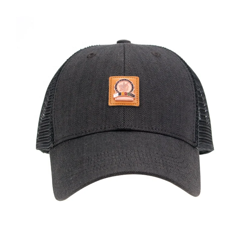 OEM 6-панельная сетчатая Кепка, Высококачественная однотонная шляпа для дальнобойщиков, оптовая продажа с индивидуальным логотипом, Спортивная Кепка с нашивками