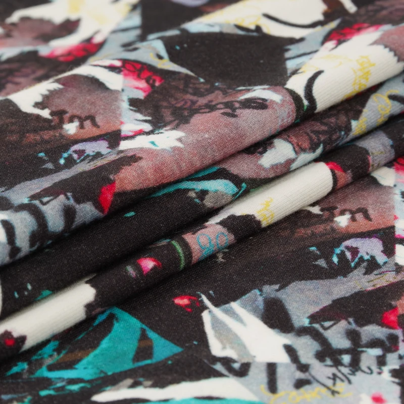 customized digital print cotton spandex Jersey fabric 32S Combed Organic Cotton t shirts fabric