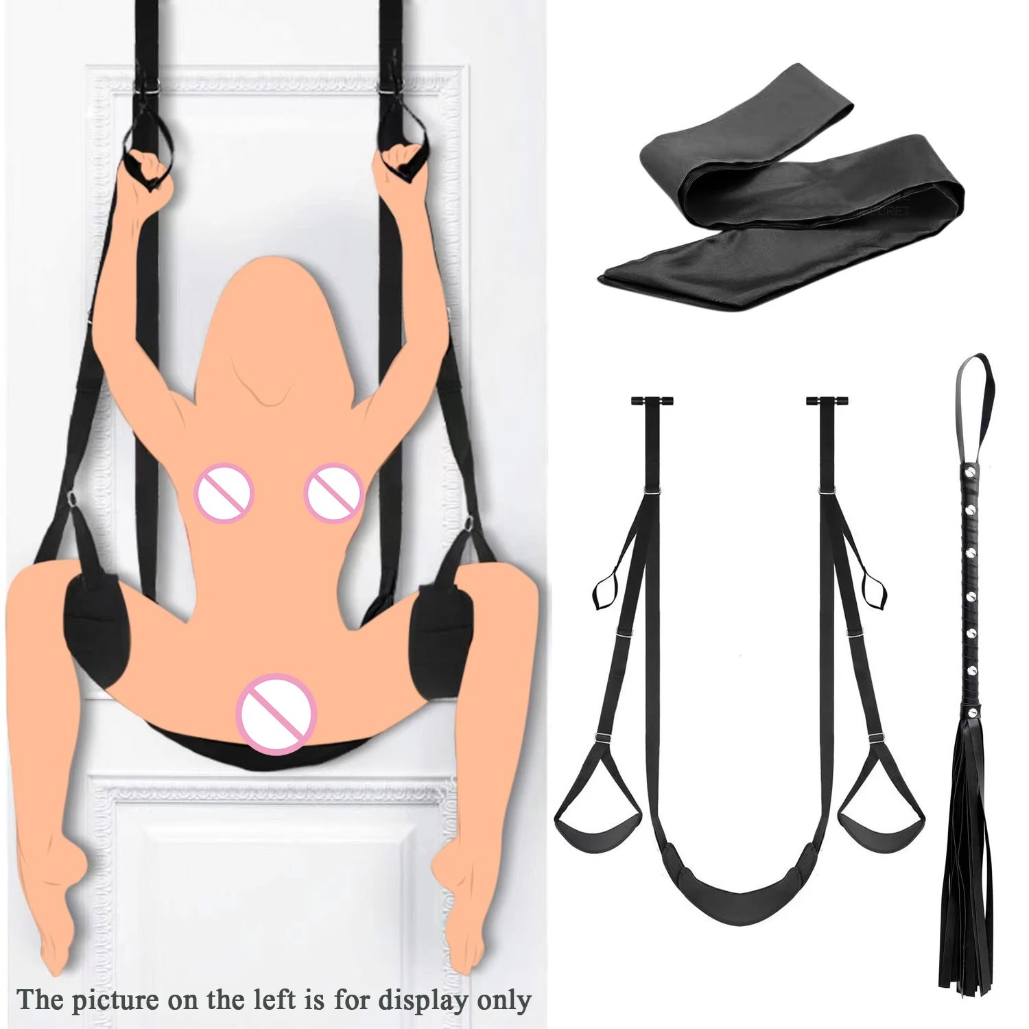 PINKZOOM 6 psc Sm Games Nylon Handcuffs Sexy Swing set SM Bondage Door Swing Sex Adults Split Leg Bondage Gear