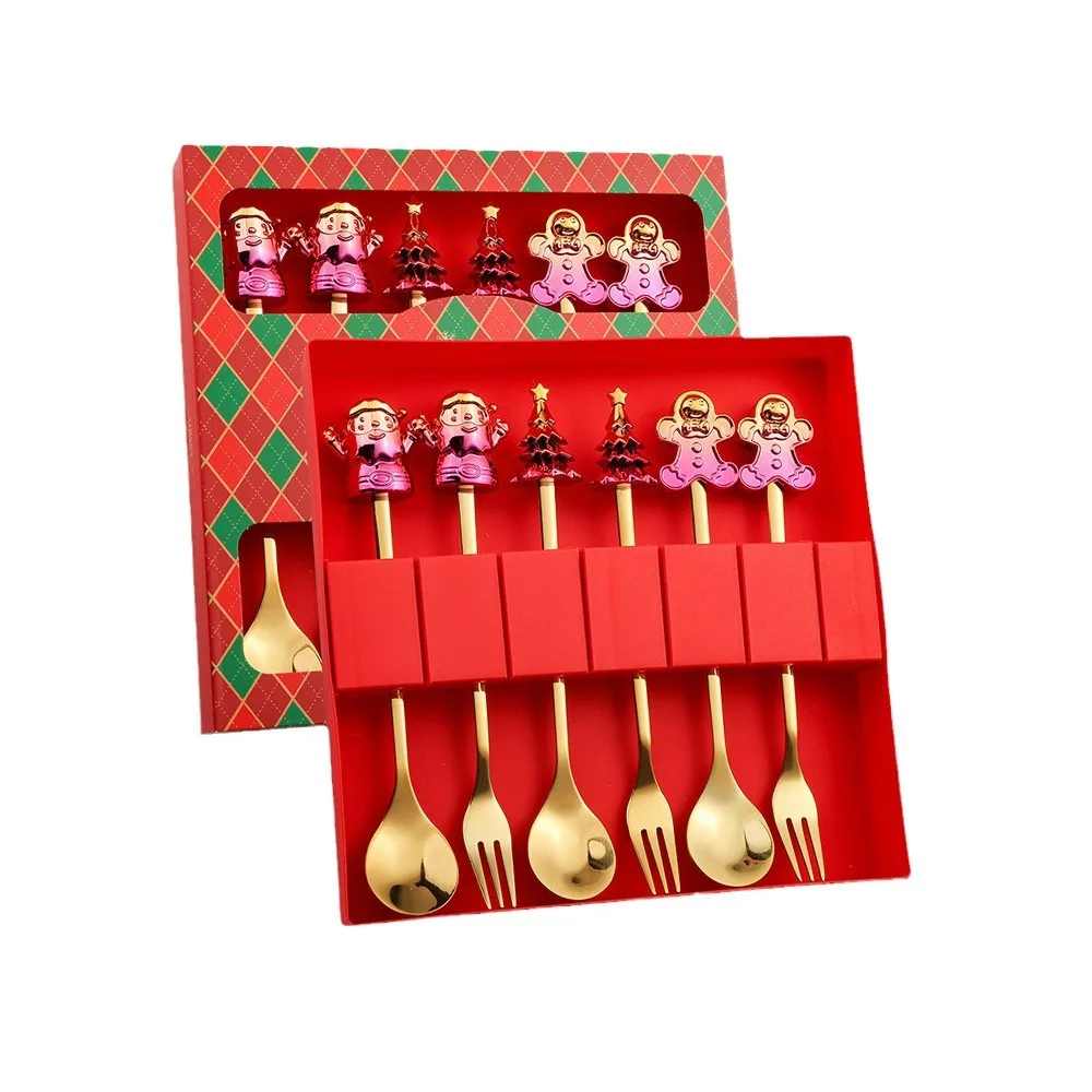Hot Selling Stainless Steel Cutlery Set Christmas Cutlery Fork Spoon Set With Gift Box