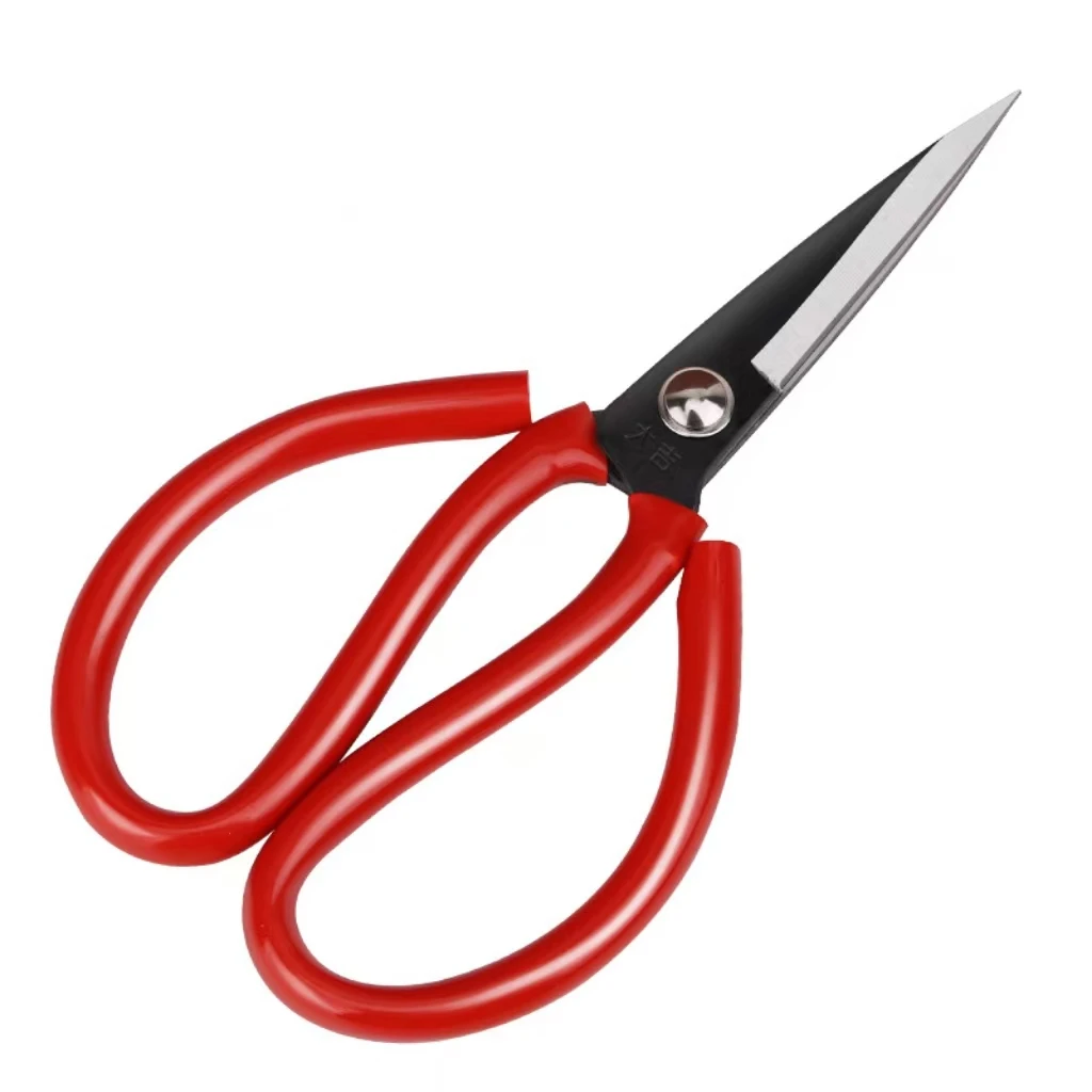 Industrial & DIY Red Sleeve Paper-Cutting Scissors Special Manual Design with Sharp Tip Smooth Edge Home Shearing Plastic Blade