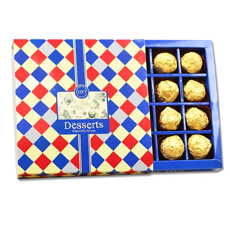 Оптовая продажа, индивидуальная Роскошная упаковочная коробка для шоколада, Подарочная коробка из пищевой бумаги с логотипом