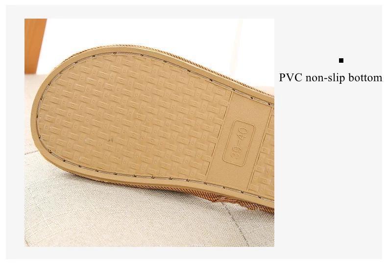 Bamboo Summer Slippers For Women  Woven Rattan Straw Mat Slippers Indoor Home Linen Summer Slides Slippers