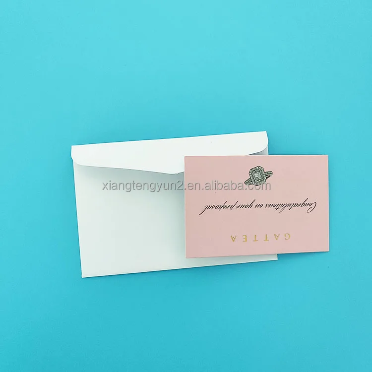Gift Cards With Stickers Label Custom Logo Wedding Greeting Invitation Thank You Gift Notes Cards with Envelope