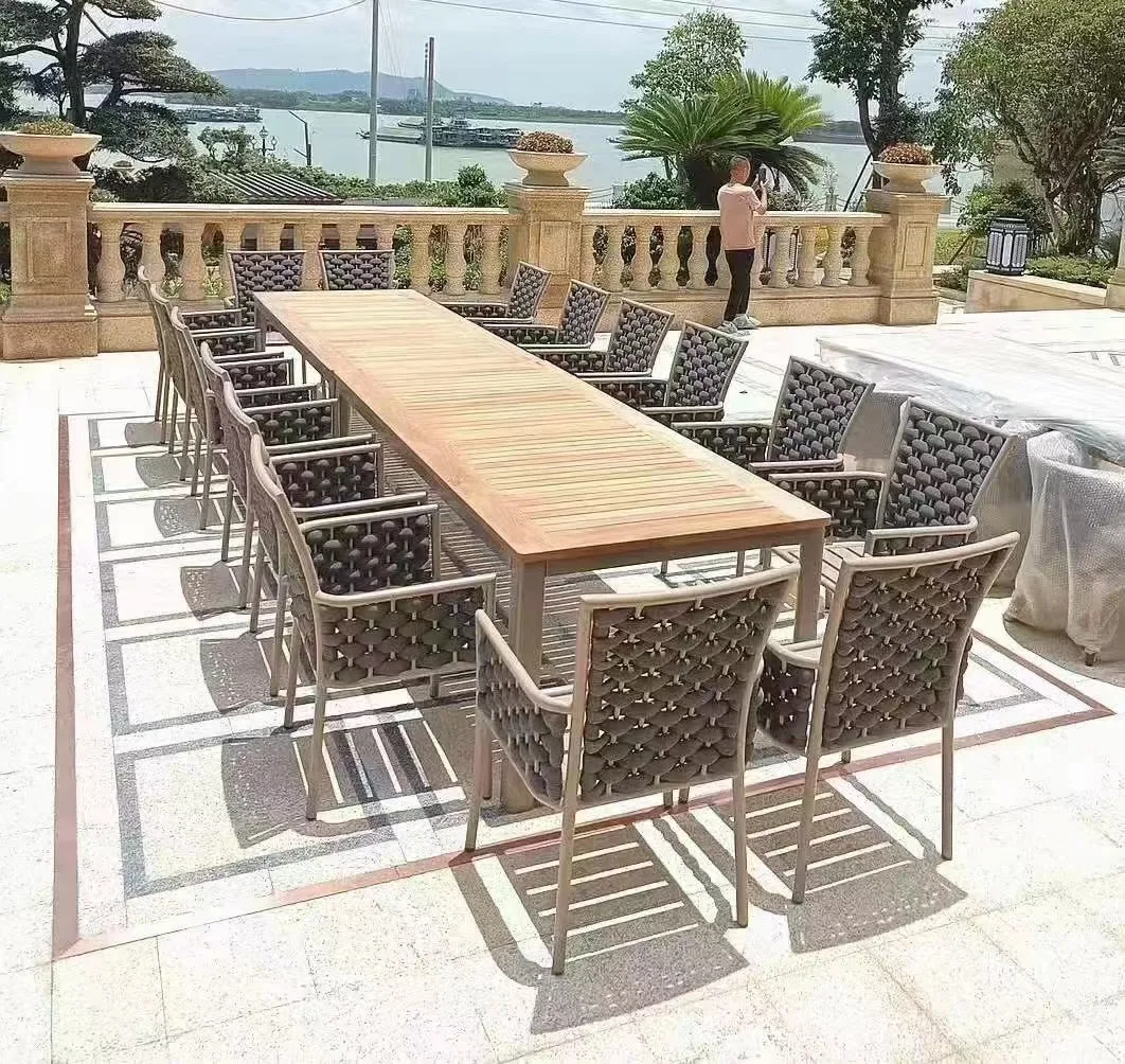 Luxury Modern Outdoor Dining Table And Chair Set 10 Person Patio Square Outdoor Dining Set