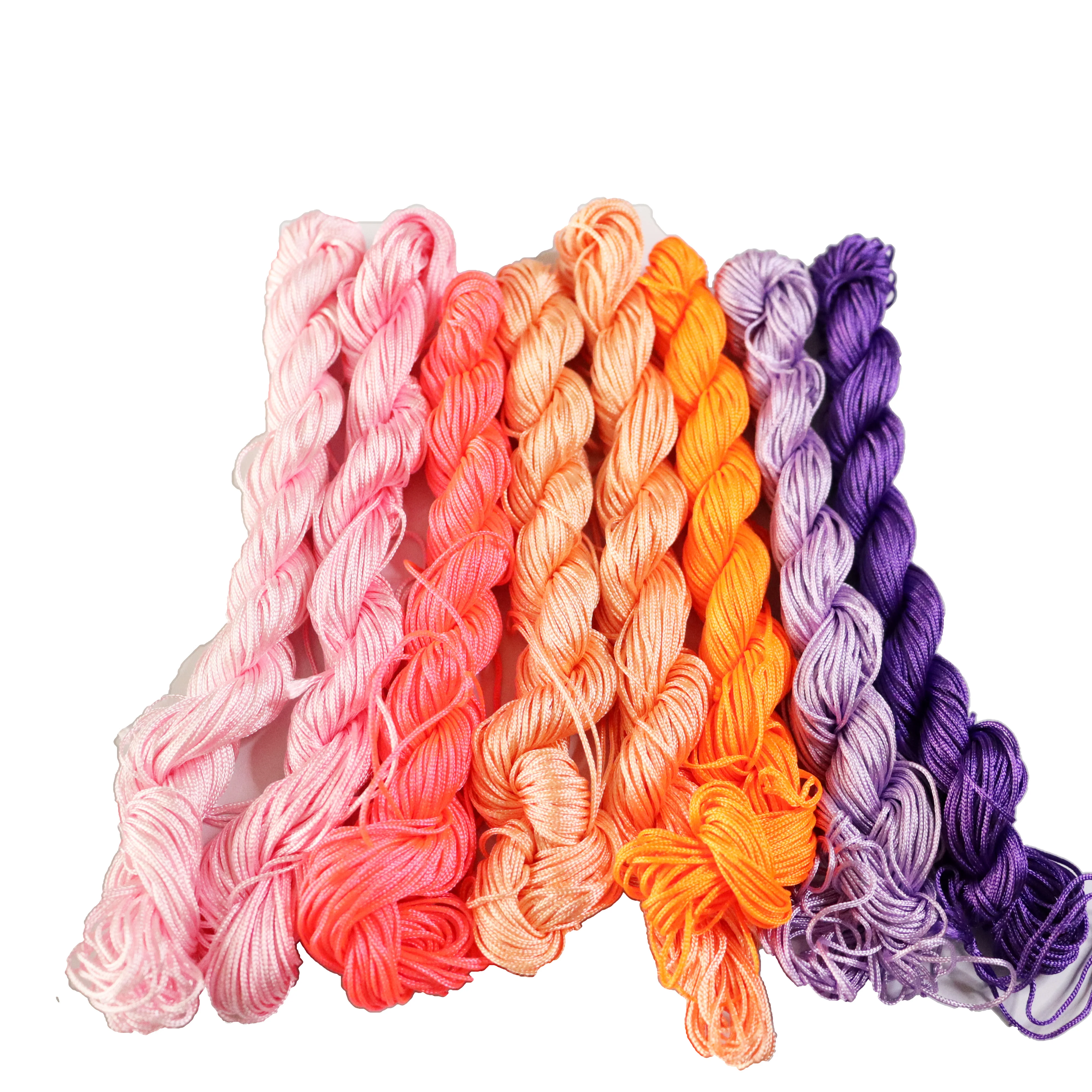 wholesale 2mm nylon yarn colored hand-woven rope Chinese knot yarn accessories DIY bracelet beaded satin cord