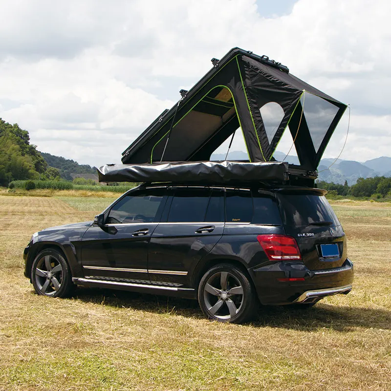 Pop up light weight hardtop shell rtt roof tent top hardshell aluminium triangle rooftop tent hard shell sunroof access