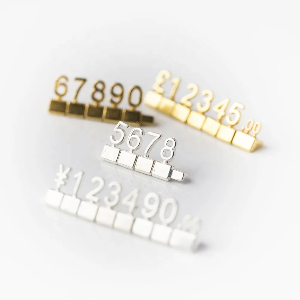 
 Роскошный разделенный комбинированный ценовой дисплей, Модный Цветной 3D тисненый шрифт, валютный код, полный набор часов, Серебряный ценник  