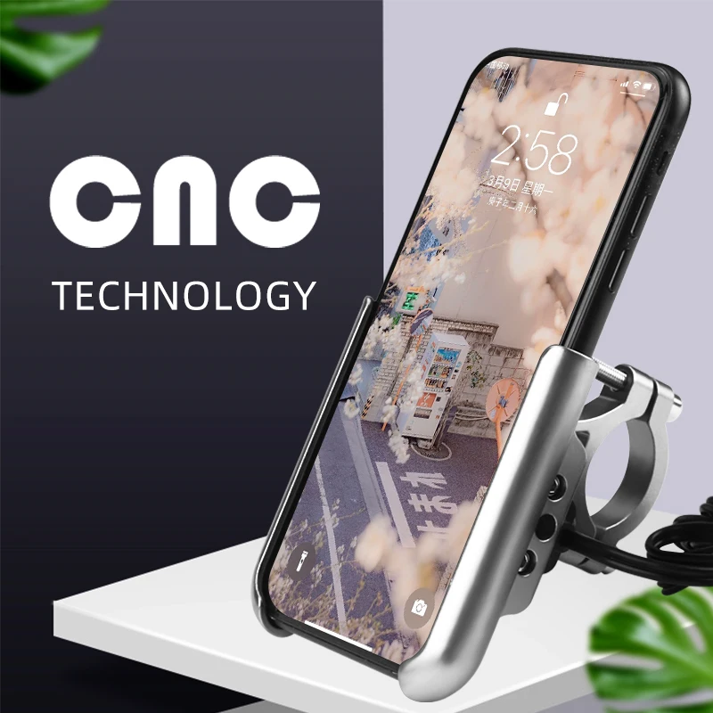 CNC алюминиевый сплав 360 2A мотоциклетный держатель телефона с зарядным