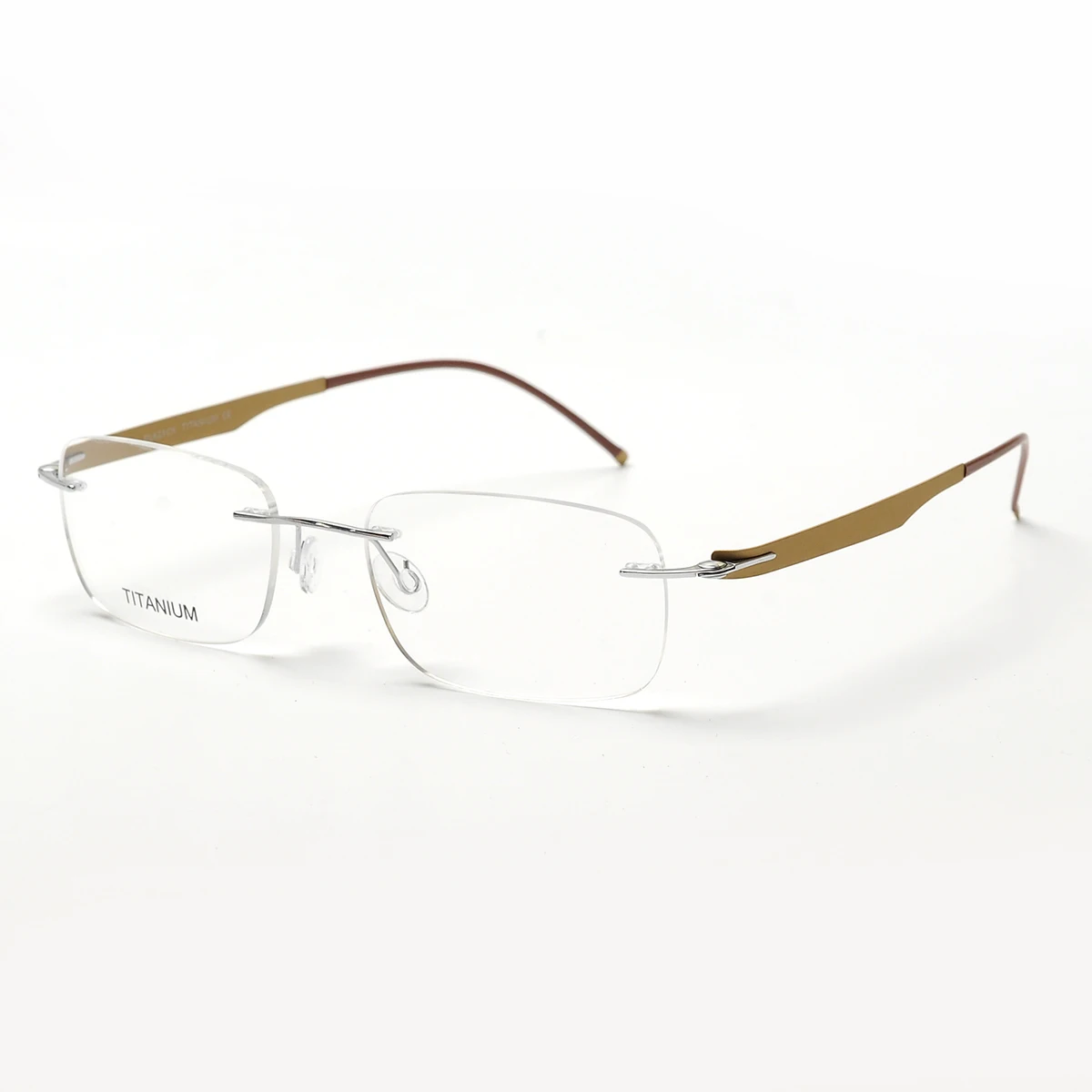 Rimless Finished Titanium Myopia Glasses Frames Women Men Short Sight Nearsighted Eyewear Optical Eyeglasses Frames Diopters