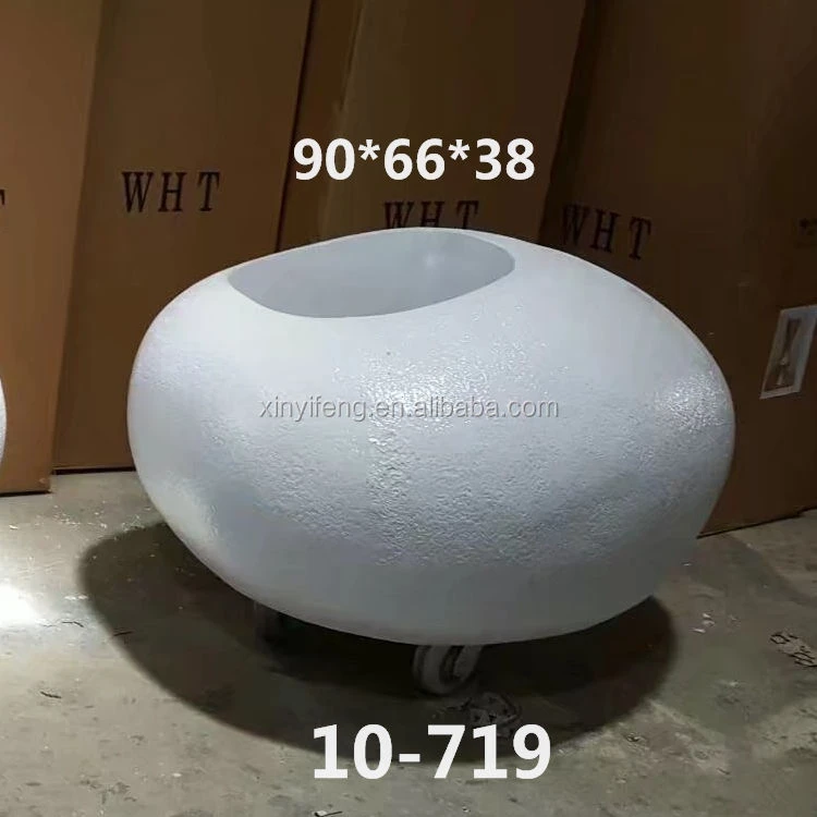Newest Wholesale Factory Price Various Stone Shape Floor Plain Resin Flowerpot Planter Vase For Hotel