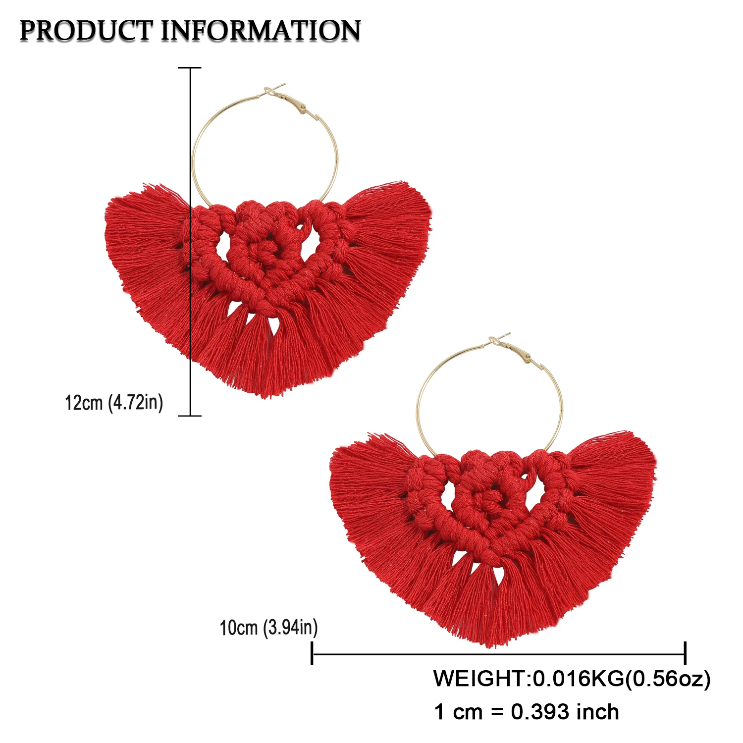 
Barlayc 2021 Fashion Earrings Trend 2021 Statement Design Macrame Wood Weave Dangle Earrings Good Hoop Color Drop Tassel Earring 