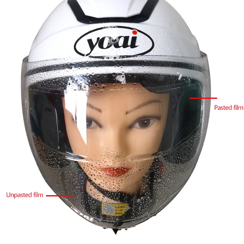 SLKE motorcycle full helmet HD anti-rain rain-proof film stickers electric vehicle half helmet anti-fog lens patch Universal