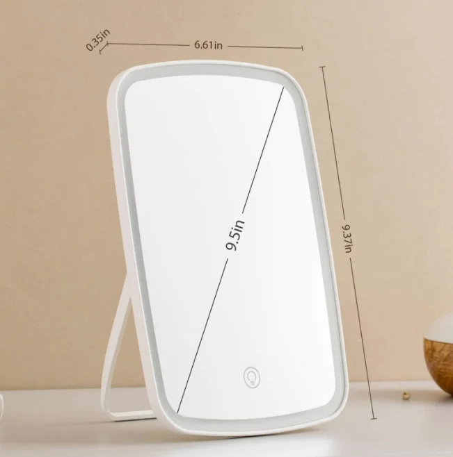 2022  portable personal  best selling vanity mirror with 3 color lights stand up led makeup smart beauty mirror with light