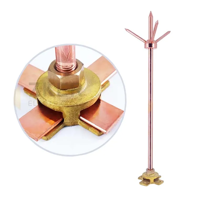 Franklin Copper Lightning Rod Air Terminal Rod Thunder Arrester Clad Steel High Voltage Earthing and Lightning Protection System