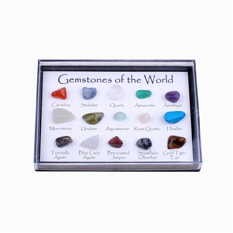 Natural stone mixed ore fossil specimen physical geography geology students early education materials Mineral box