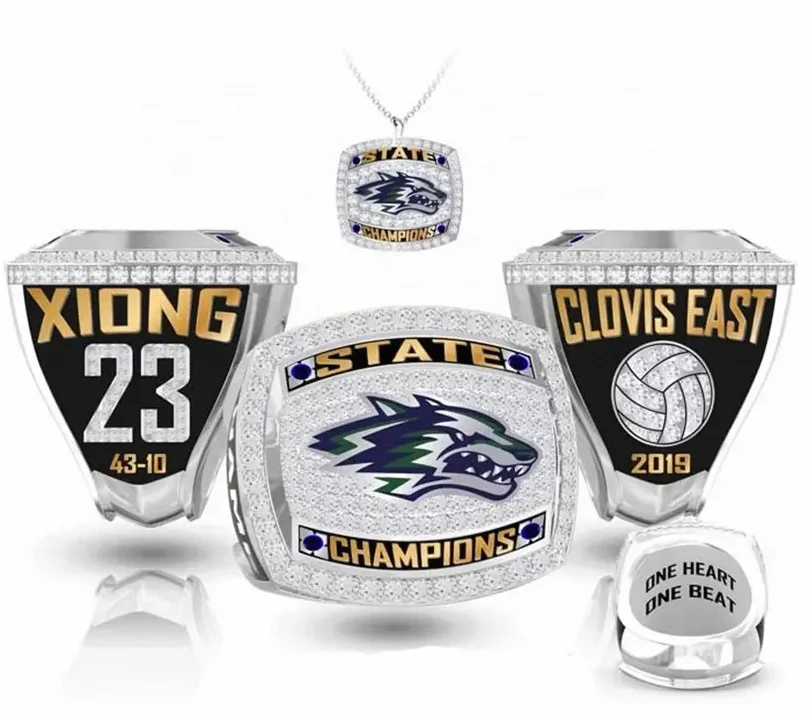 High Quality Custom Team Champions Ring for Basketball Ice Hockey Football Baseball & Softball Heart-Shaped Jewelry for Weddings
