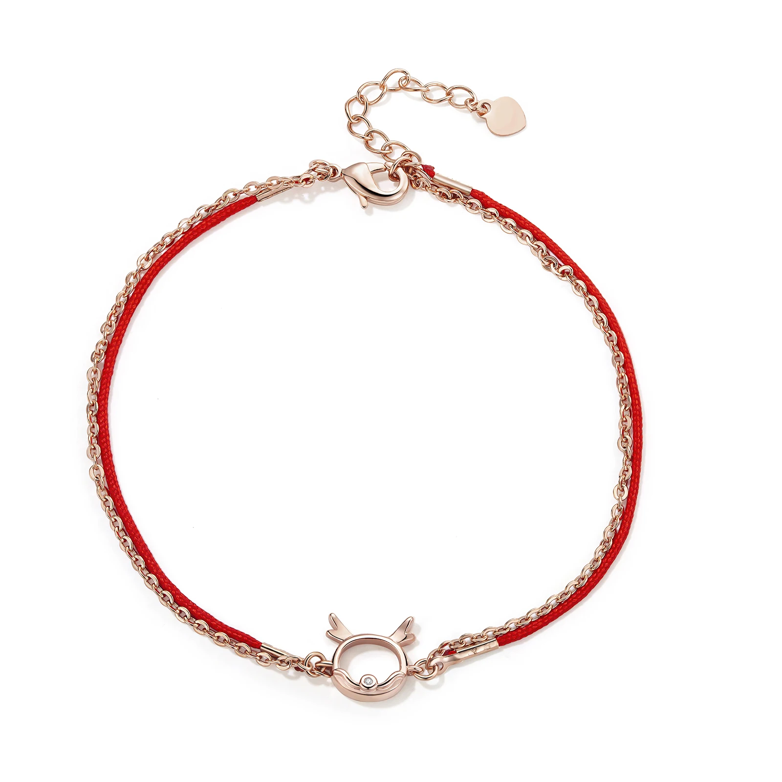 
Custom Zodiac Bracelet Red ROP Weave Zircon Chain Bracelet Women Mothers Day Gifts 