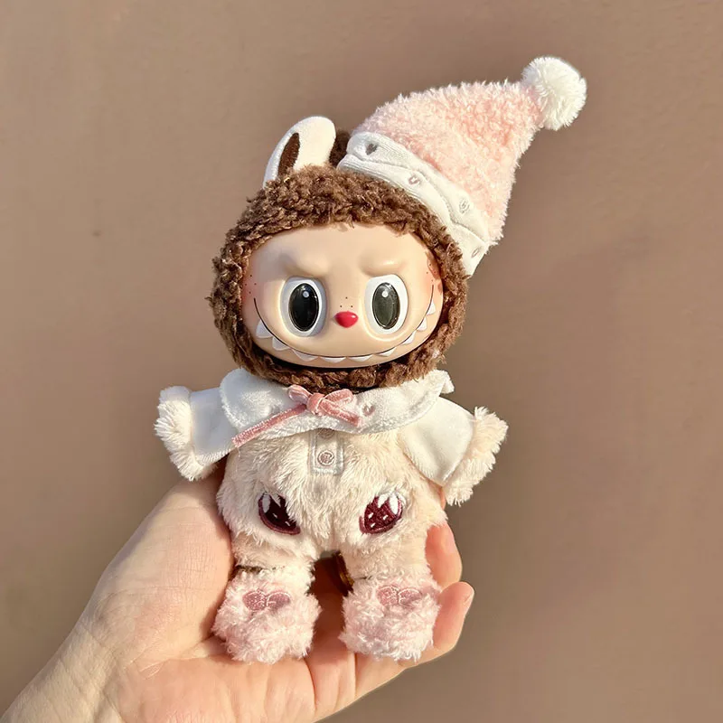 2276 17cm Pendant Blind Box Replacement Doll Lazy Series Cute Dress Outfit Clothes Only Labubu