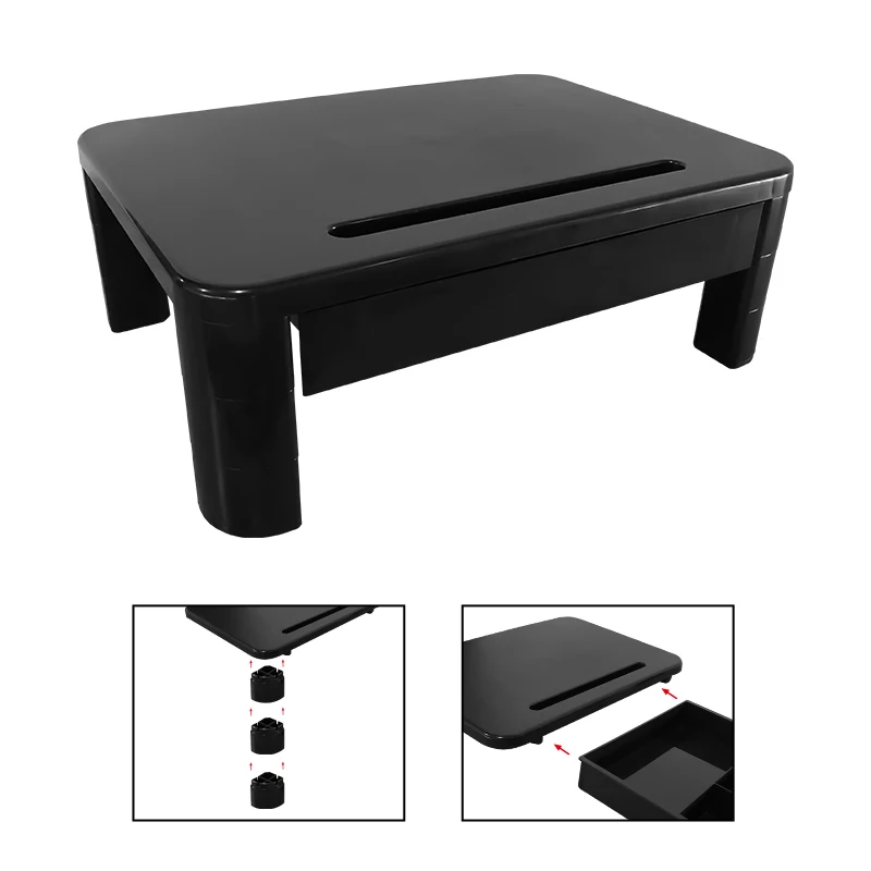 Home Office Monitor Stand Laptop Stand for Desk Height Adjustable Drawer Computer Stand Cellphone Holder Studio Monitor Riser