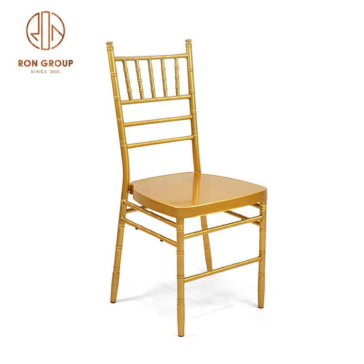 Factory Price Wholesale Courtyard Garden Event Banquet Commercial Furniture Metal Wedding Gold Tiffany Chiavari Chair