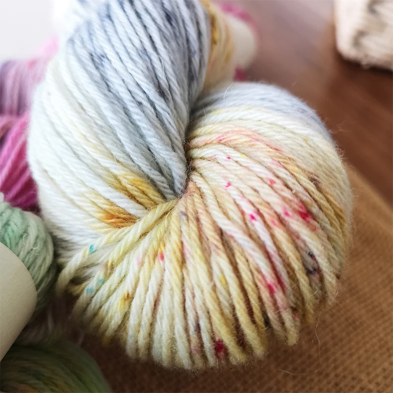 Lotus Handpainted pure cashmere dk yarn DIY knitting crochet weaving arts craft