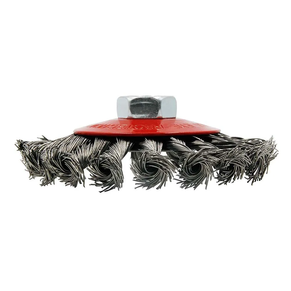 DELUN профессиональная 4-дюймовая Коническая щетка со стальной щетиной международный стандарт МПа для полировки Длина щетины 3 дюйма