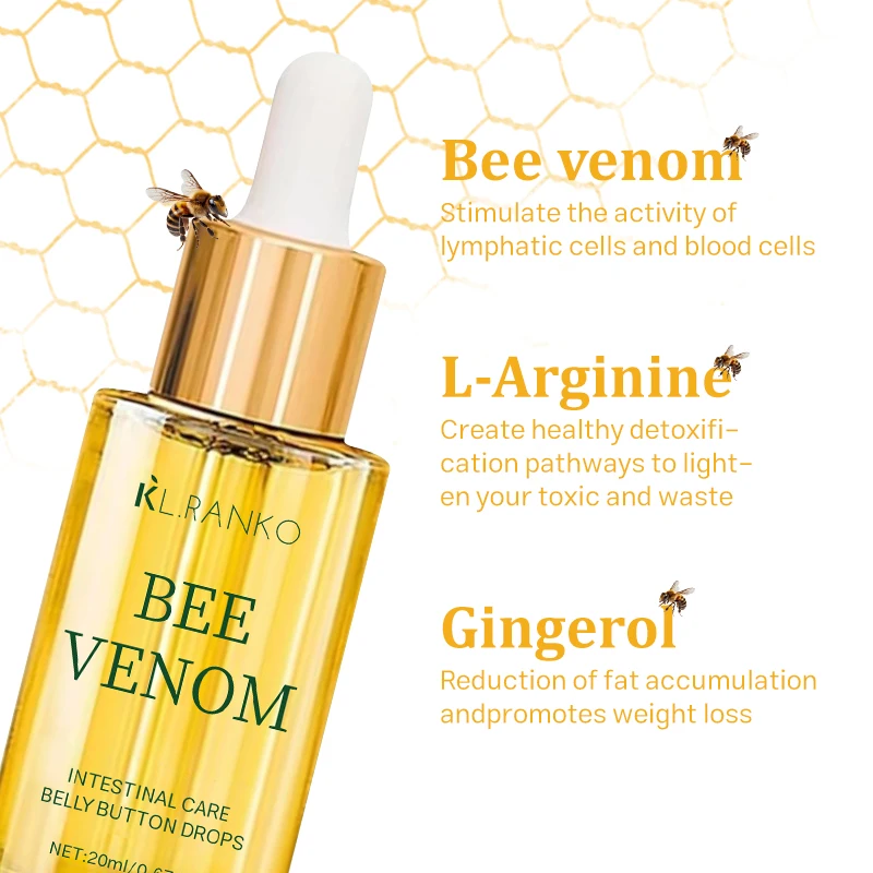 Wholesale Bee Venom Weight Reduce Intestinal Detox Care Belly Button Drops Natural Body Care Fat Weight Loss Serum