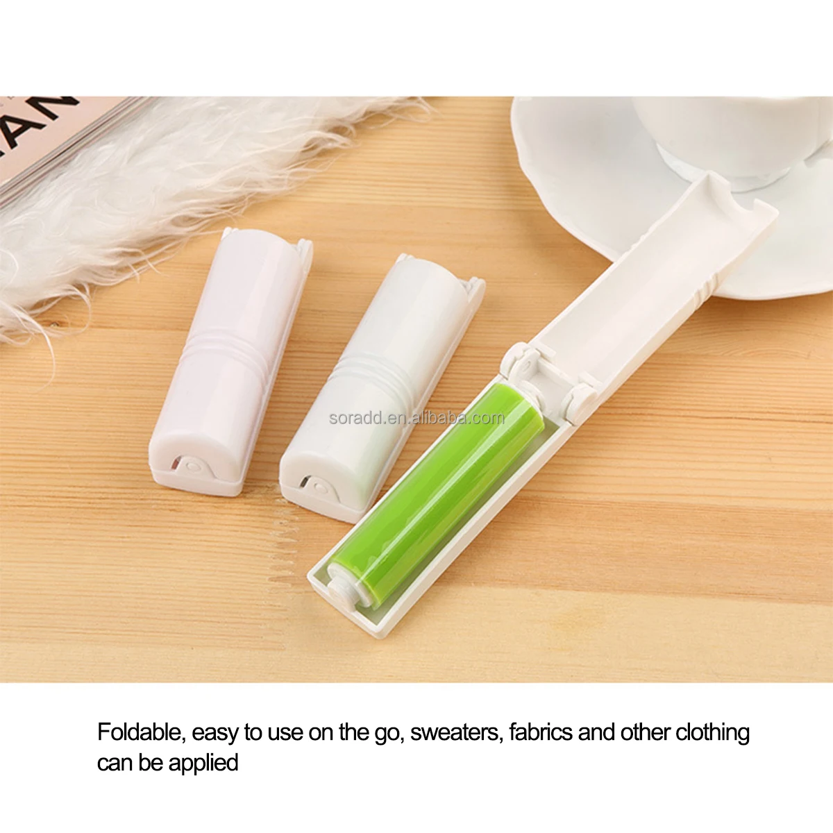 Reusable Foldable Portable Lint Roller Plastic Pet Hair Remover Brush Set Clothes Carpet Sheets Dust Suction Cleaner Brush