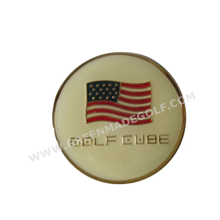 25mm round steel magnetic metal golf ball marker