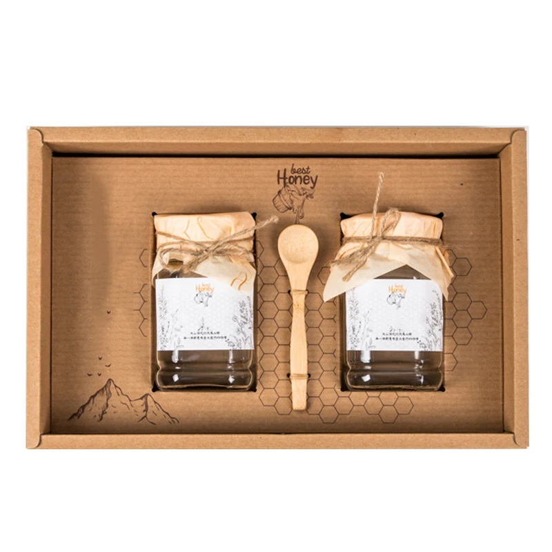 Customized Kraft Paper Empty Cosmetic Perfume Packaging Gift Box Biodegradable Honey Bottle Packaging Gift Boxes With Handle