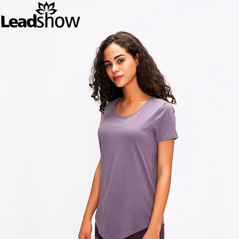 Lady Short Sleeves Tshirt Professional Supplier Loose Fit Yoga Top, Breathable Sport Women Fitness T-Shirt