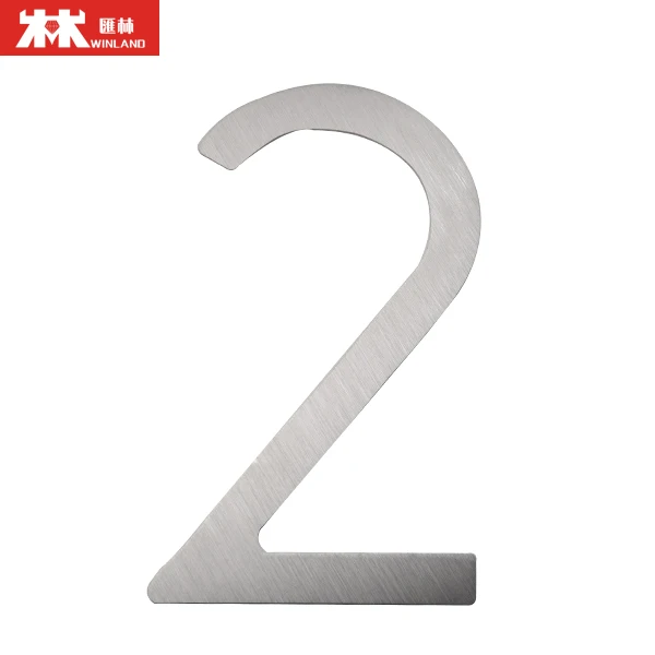 50mm Stainless Steel Brush Hotel Room Door House Number 1 with 3m sticker