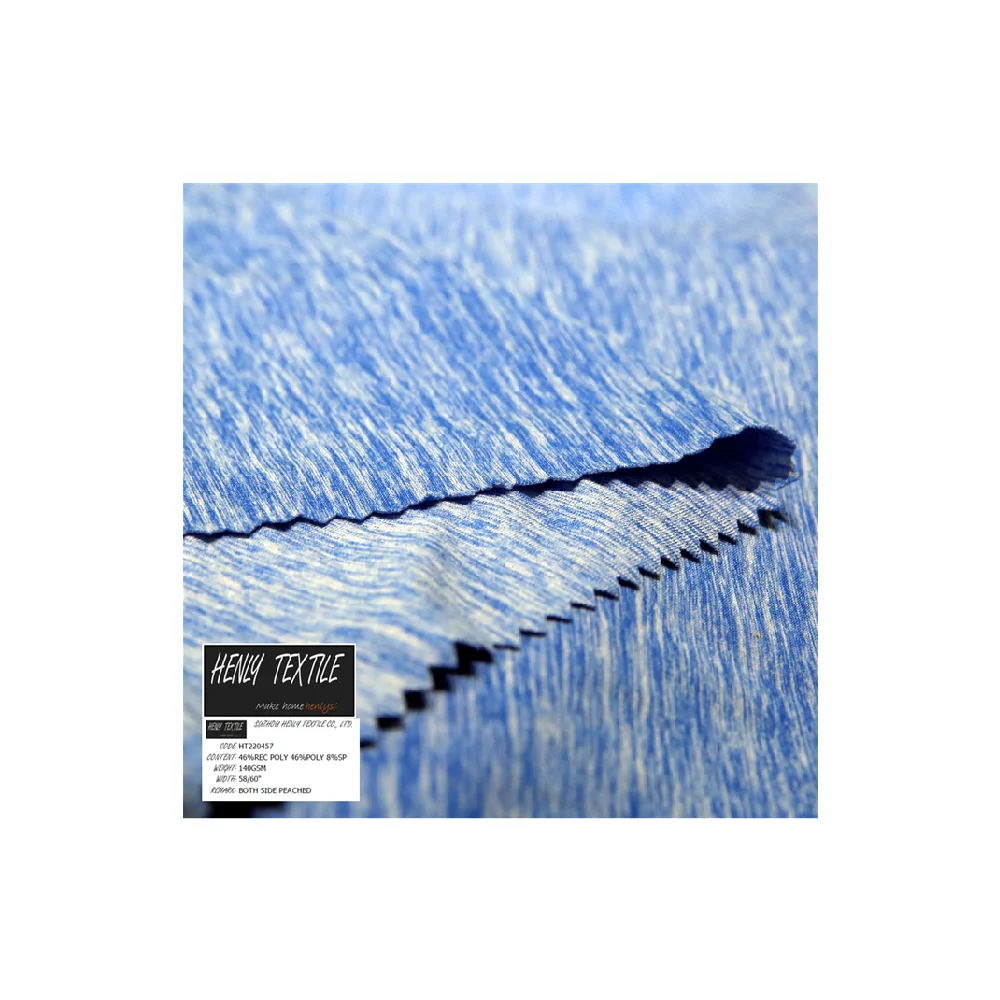 Biodegradable Knitted PEACHED Fabric Recycle Fabric for Casual Clothing 46%RECYCLED Polyester 46%POLYESTER 8%SPANDEX 140GSM