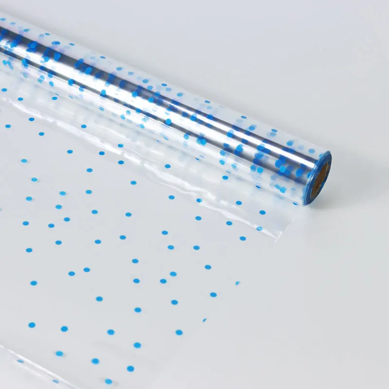 Clear printed Cellophane Wrap Roll (31.5 in x 100 ft) - 3 Mil Cellophane Roll Clear Wrapping Paper for Flower Gift Baskets Wrap