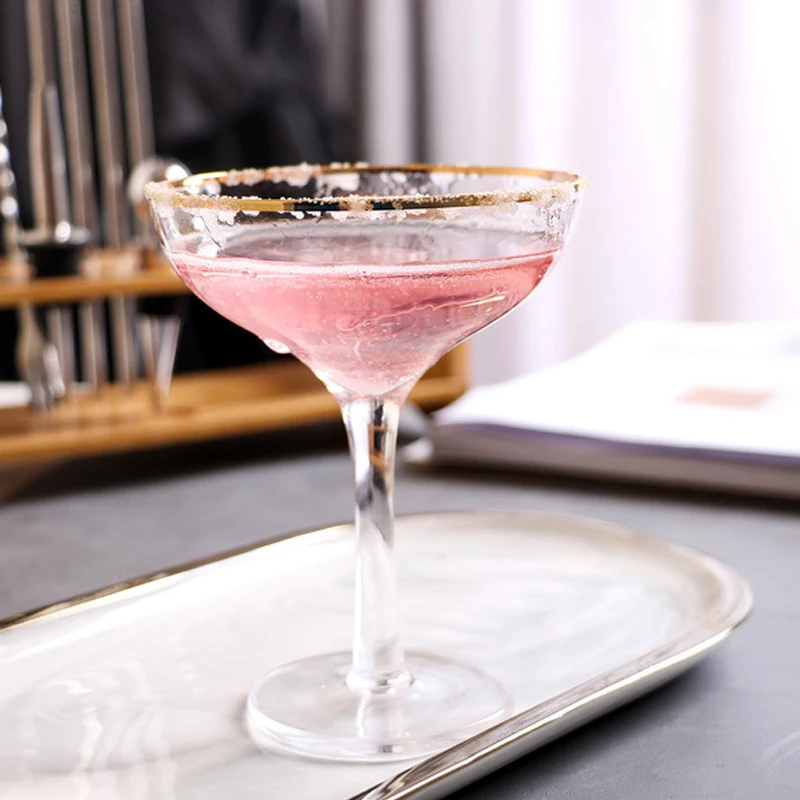 200ml 400ml Gold Martini Glasses with Golden Edge for Banquet creative party bar restaurant