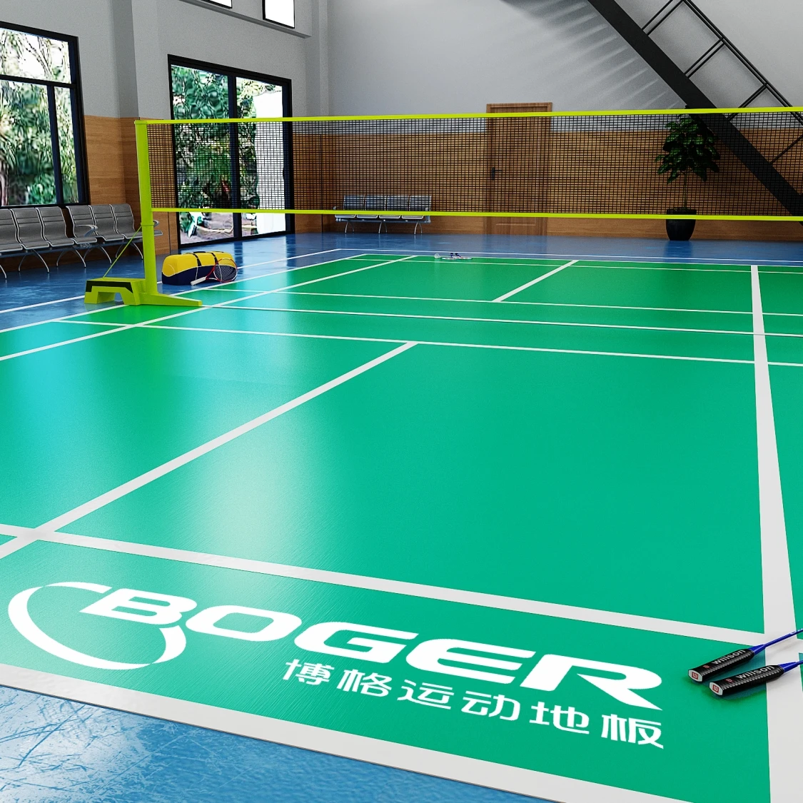 Decoration pvc printed film  eco-friendly digital printing floor film  0.07mm SPC PVC LVT custom badminton court flooring