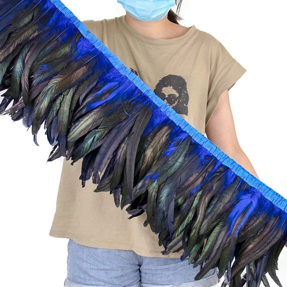 Factory Wholesale Chicken Feather Trims And Fringes 8-10inch Rooster Feather Chicken Feather Trimming For Festival&party