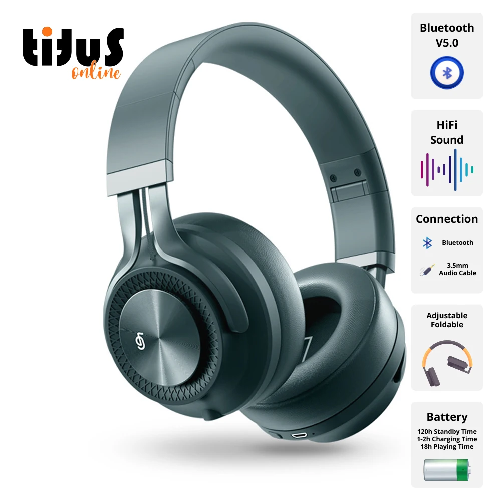 A01 ANC On The Ear Headphone For Studio Wireless Dj Headset Extra Bass Silent Disco Headphones Led Noise Cancellation