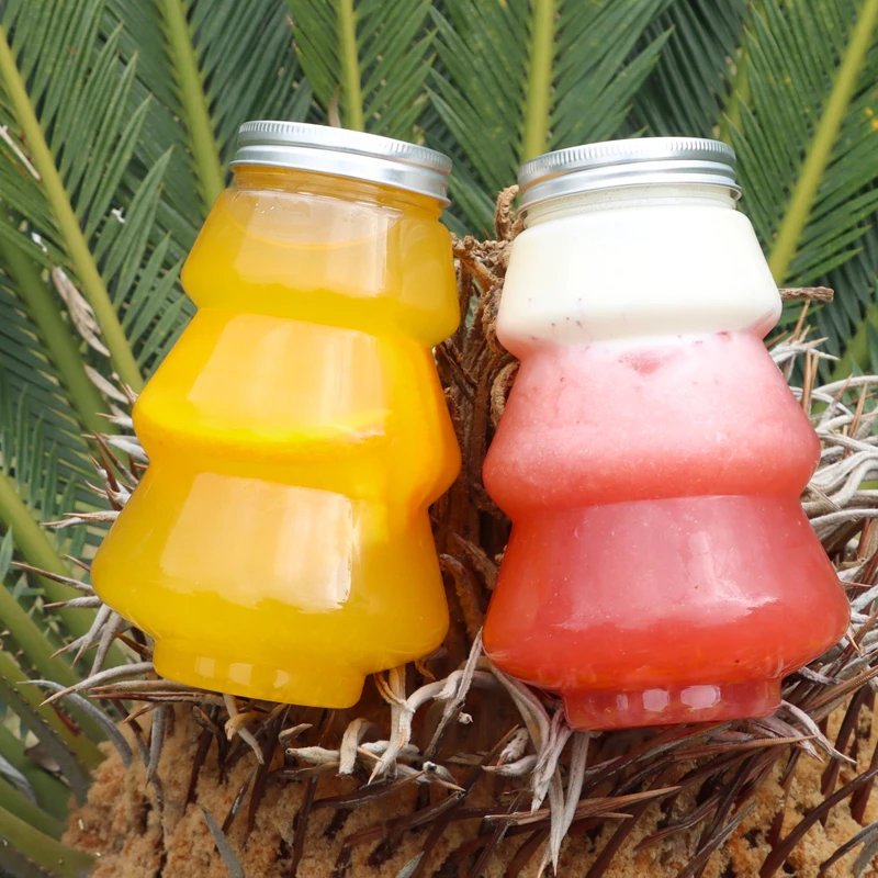 450ml Christmas juice drink bottle decoration plastic bottle Plastic Christmas tree bottle