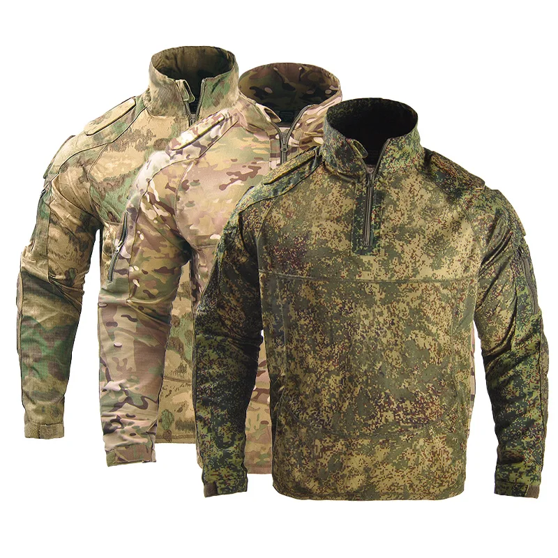 SIVI Camouflage T-Shirt Men Tactical T Camo Long Sleeve Tactical Frogshirt Combat Shirt
