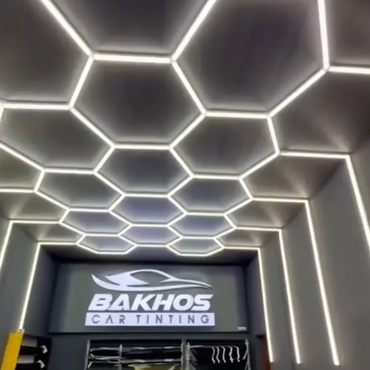 Высококачественный шестигранный гаражный фонарь 6500k оптовая продажа светодиодный шестиугольный автомобильный светильник для автомобильной мастерской
