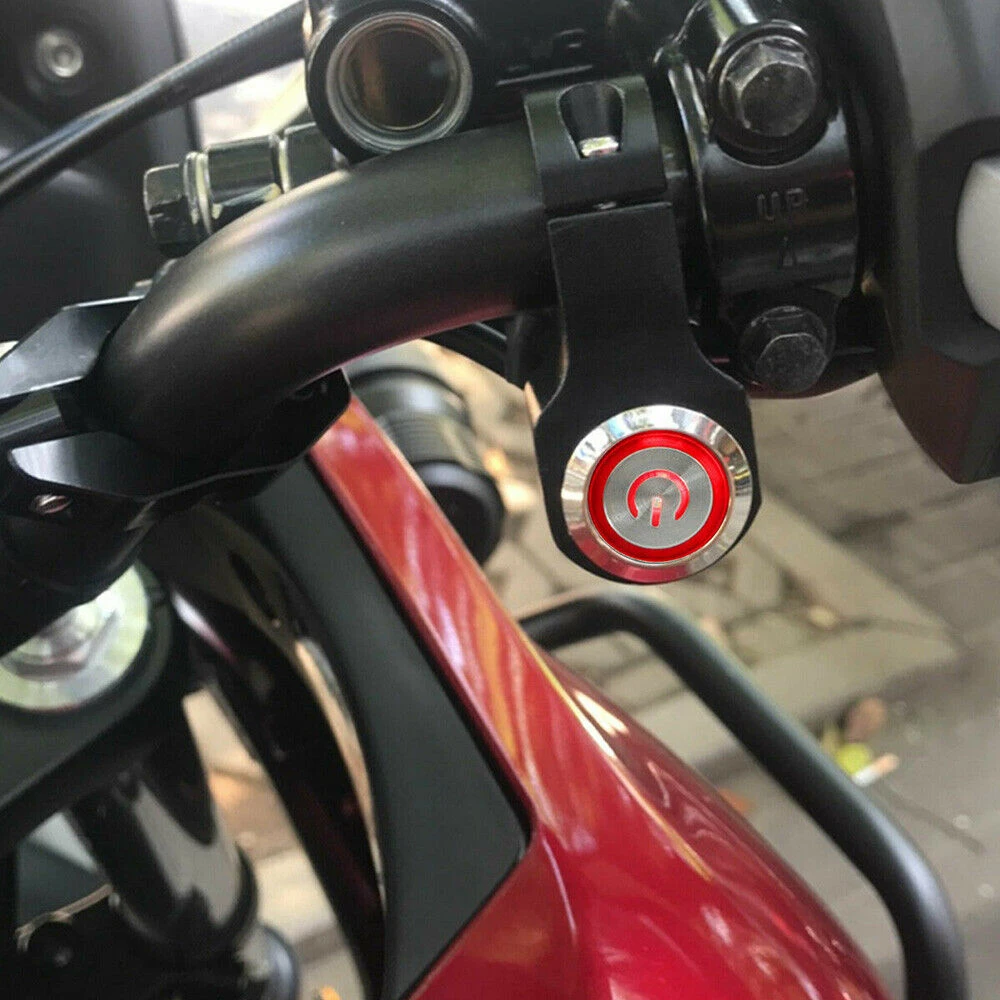 22MM 7/8INCH 12V RED LED Motorcycle Motorbike ATV Handlebar Control Switch Botton