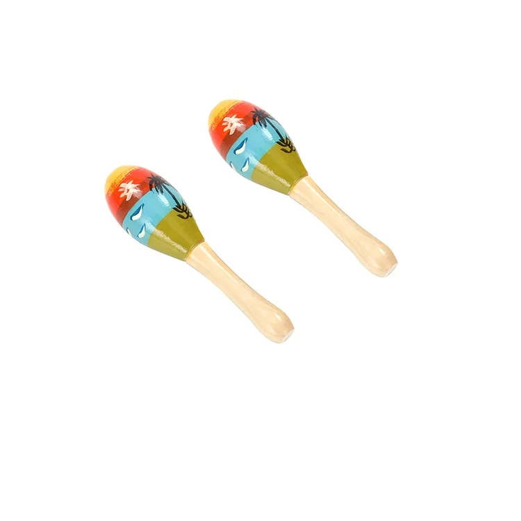 Quality chinese products wooden popular colorful music toy baby maracas set music instruments that toddler maracas custom