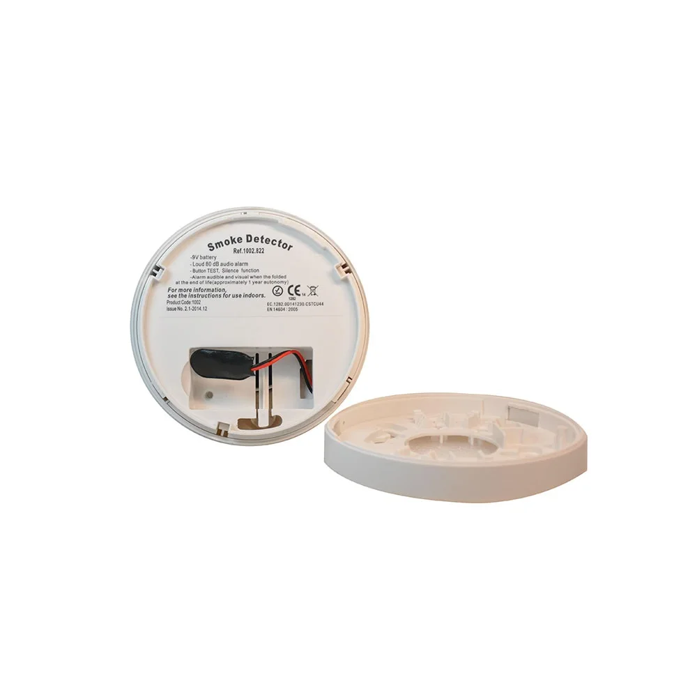EN14604 1-Year 9V battery operated conventioal smoke detector with battery