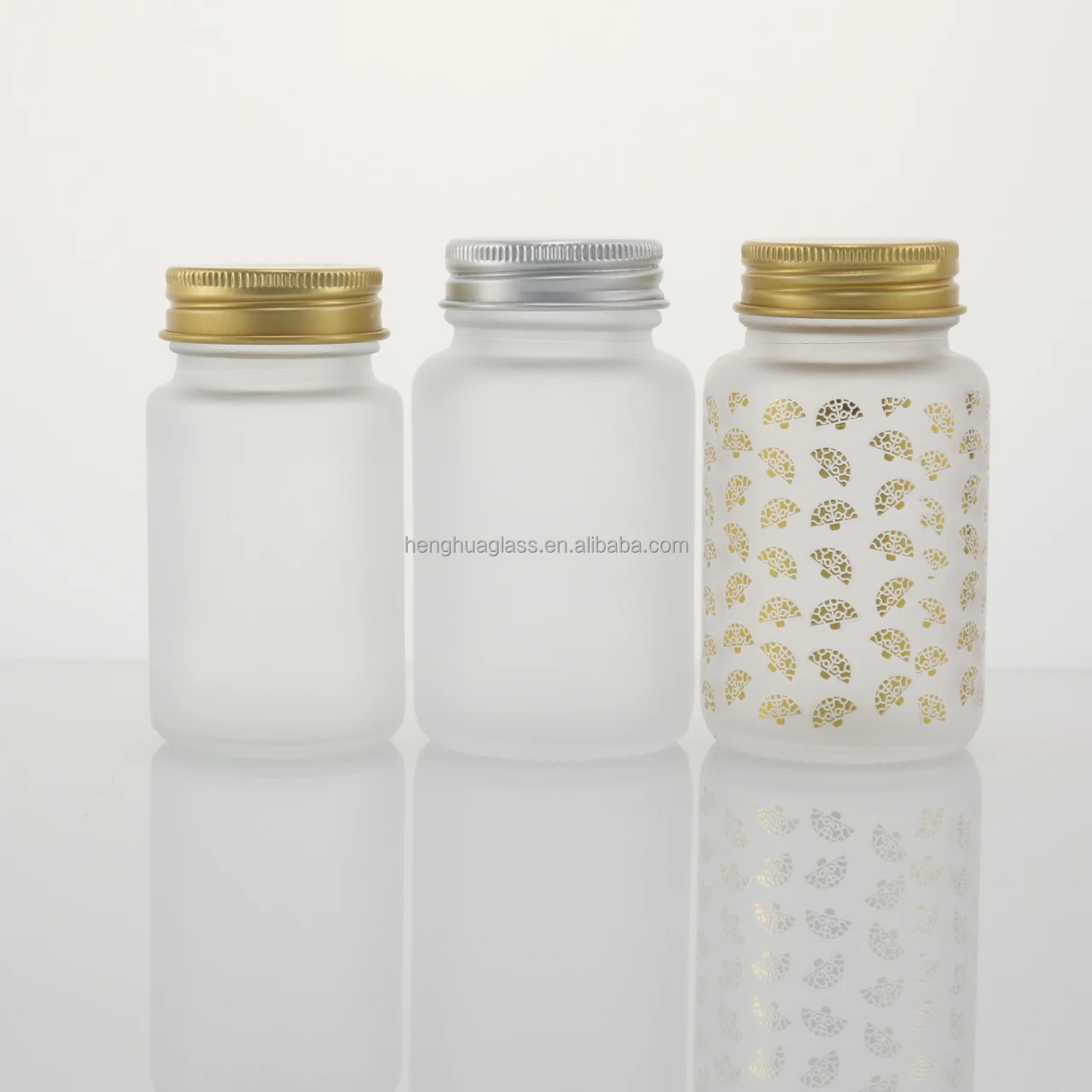 75ml 100ml Round Frosted Glass Bottles 75cc 100cc Pill Capsule  Medicine Pharmaceutical Bottles With Screw Aluminum  Cap