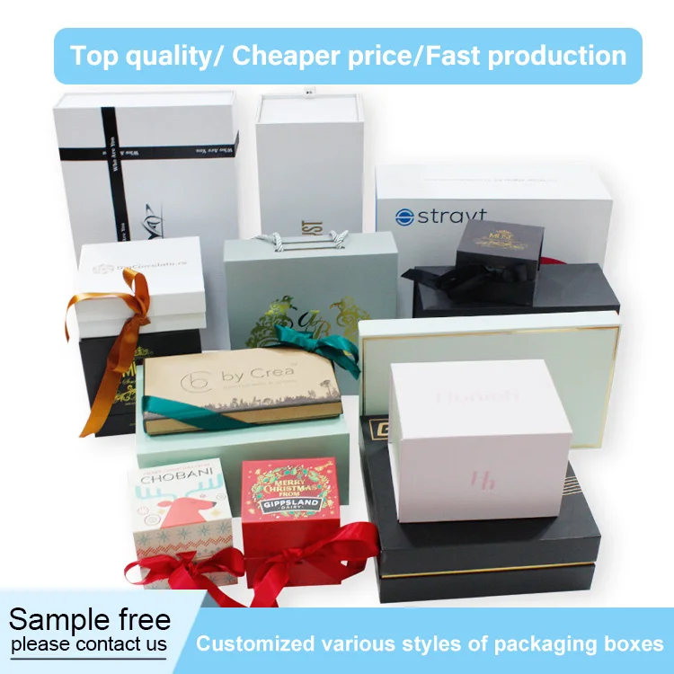 Luxury Custom Logo Clothing Swimwear Dress Pants Packaging Paper Gift Box with Ribbon Closure